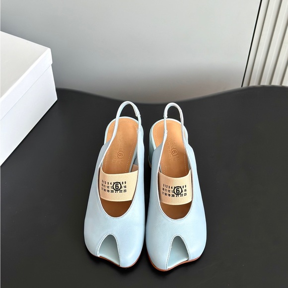 MM6 Maison Martin Margiela Shoes - MM6 Maison Martin Margiela Sky Blue Slingback Heels